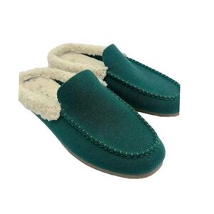 Rothy's The Scuff Slipper Holly Green Wool Blend Sherpa - Size 8